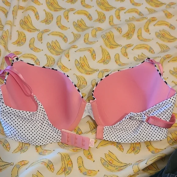 Victoria's Secret Black and White Dog Print Bra with Pink Straps - Picture 9 of 11